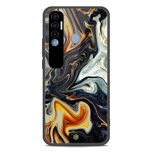 Marble Series Soft Phone Case - Premium Glass Case - Design 1 - Tecno Spark 7 Pro