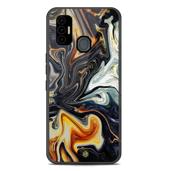 Marble Series Soft Phone Case - Premium Glass Case - Design 1 - Tecno Spark 7