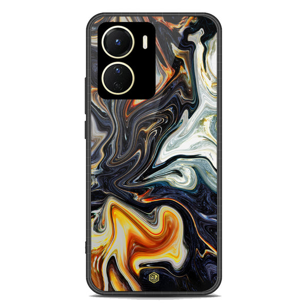 Marble Series Soft Phone Case - Premium Glass Case - Design 1 - Vivo Y56 5G