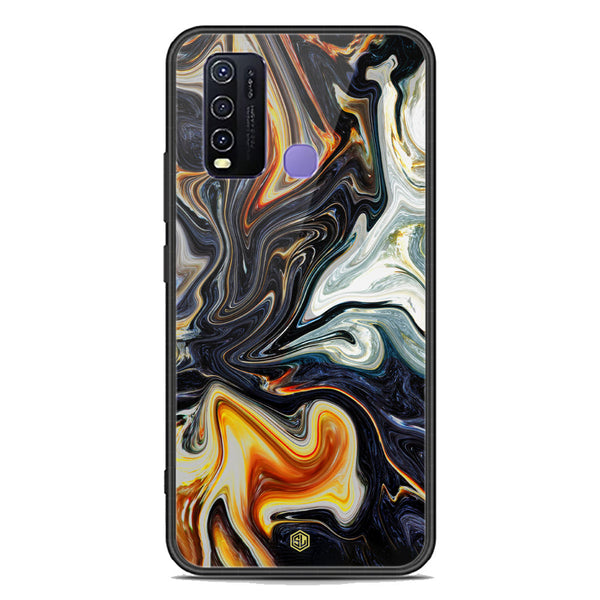 Marble Series Soft Phone Case - Premium Glass Case - Design 1 - Vivo Y50