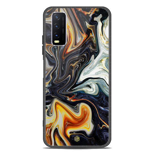 Marble Series Soft Phone Case - Premium Glass Case - Design 1 - Vivo Y20i