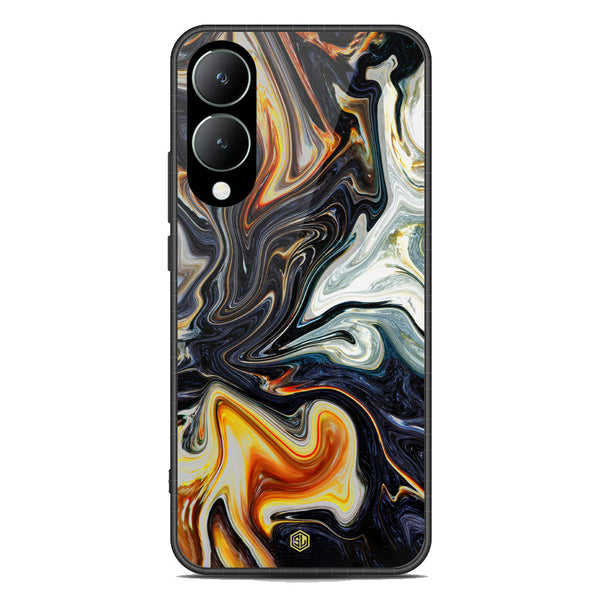 Marble Series Soft Phone Case - Premium Glass Case - Design 1 - Vivo Y17s