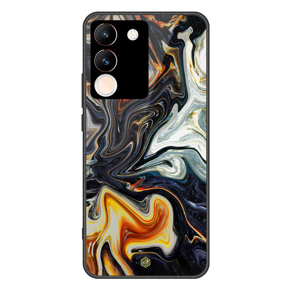 Marble Series Soft Phone Case - Premium Glass Case - Design 1 - Vivo V29e