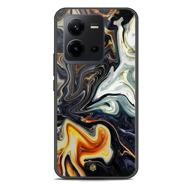 Marble Series Soft Phone Case - Premium Glass Case - Design 1 - Vivo V25e