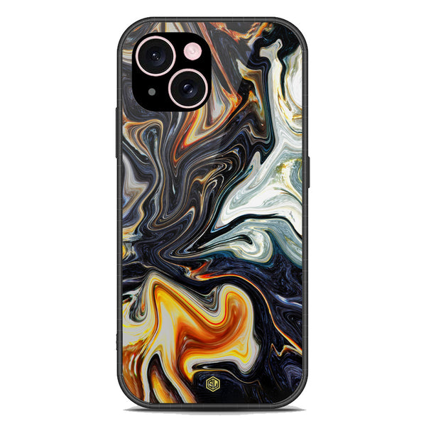 Marble Series Soft Phone Case - Premium Glass Case - Design 1 - iPhone 15