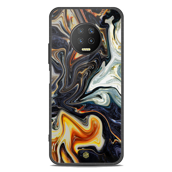 Marble Series Soft Phone Case - Premium Glass Case - Design 1 - Infinix Note 7