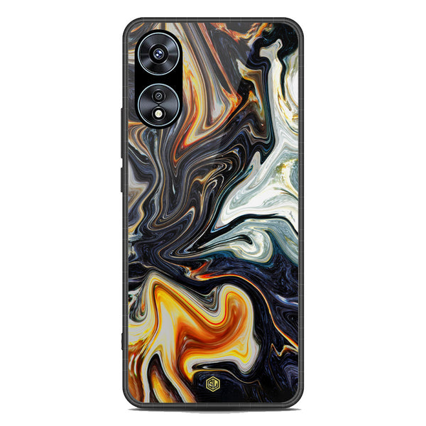 Marble Series Soft Phone Case - Premium Glass Case - Design 1 - Oppo A78 4G