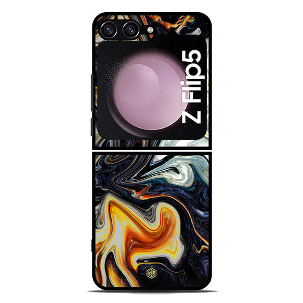 Marble Series Soft Phone Case - Metal Case - Design 1 - Samsung Galaxy Z Flip 5 5G