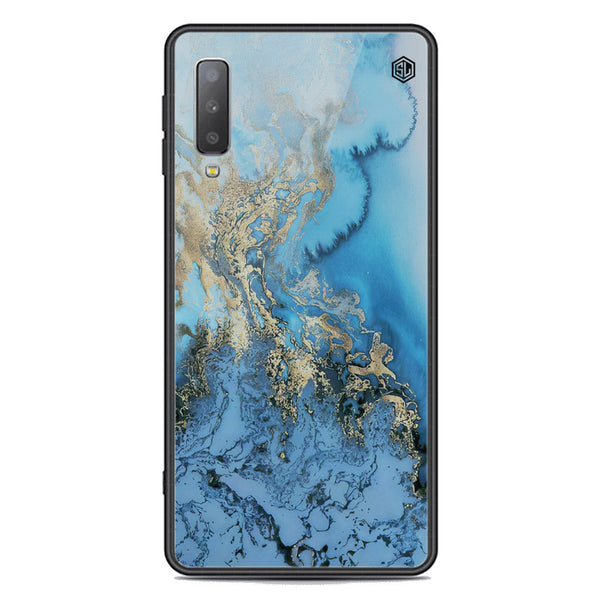 Marble Series Soft Phone Case - Premium Glass Case - Design 2 - Samsung Galaxy A7 2018