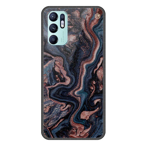 Marble Series Soft Phone Case - Premium Glass Case - Design 4 - Oppo Reno 6