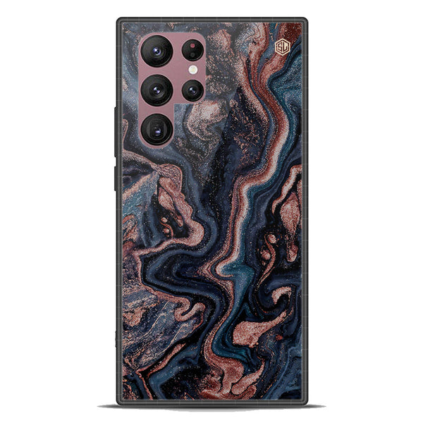 Marble Series Soft Phone Case - Premium Glass Case - Design 4 - Samsung Galaxy S22 Ultra 5G