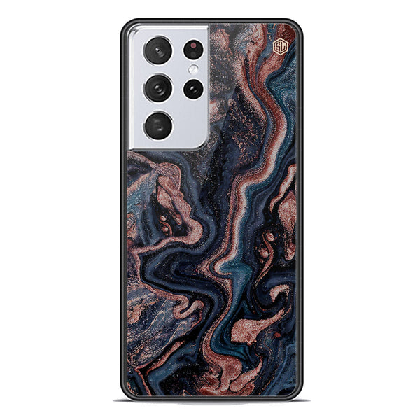 Marble Series Soft Phone Case - Premium Glass Case - Design 4 - Samsung Galaxy S21 Ultra 5G