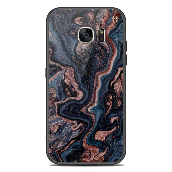 Marble Series Soft Phone Case - Premium Glass Case - Design 4 - Samsung Galaxy S7