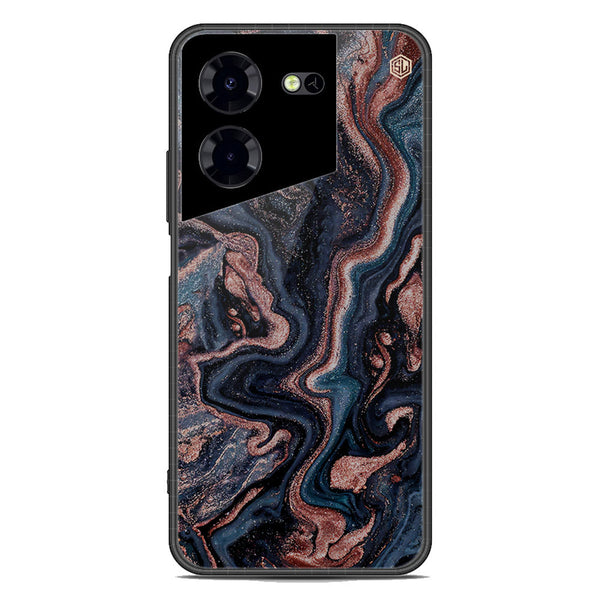Marble Series Soft Phone Case - Premium Glass Case - Design 4 - Tecno Pova 5 Pro