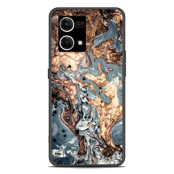 Marble Series Soft Phone Case - Premium Glass Case - Design 5 - Oppo Reno 8 4G