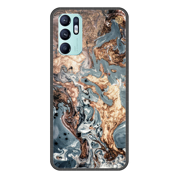 Marble Series Soft Phone Case - Premium Glass Case - Design 5 - Oppo Reno 6