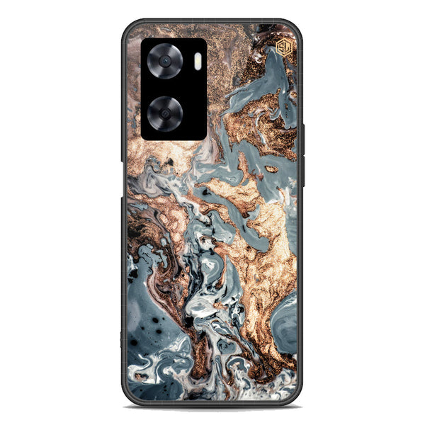 Marble Series Soft Phone Case - Premium Glass Case - Design 5 - Oppo A77 4G