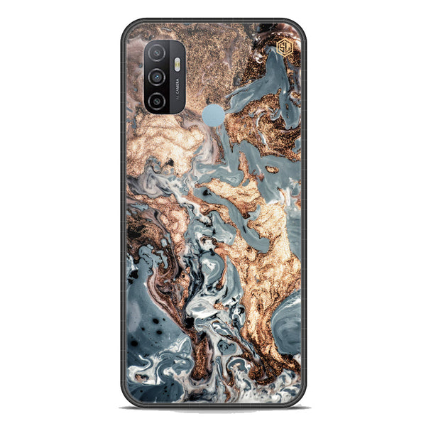 Marble Series Soft Phone Case - Premium Glass Case - Design 5 - Oppo A53s