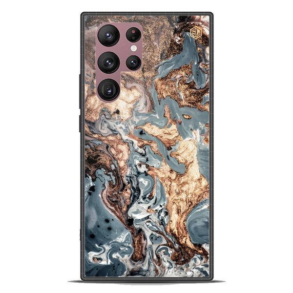 Marble Series Soft Phone Case - Premium Glass Case - Design 5 - Samsung Galaxy S22 Ultra 5G