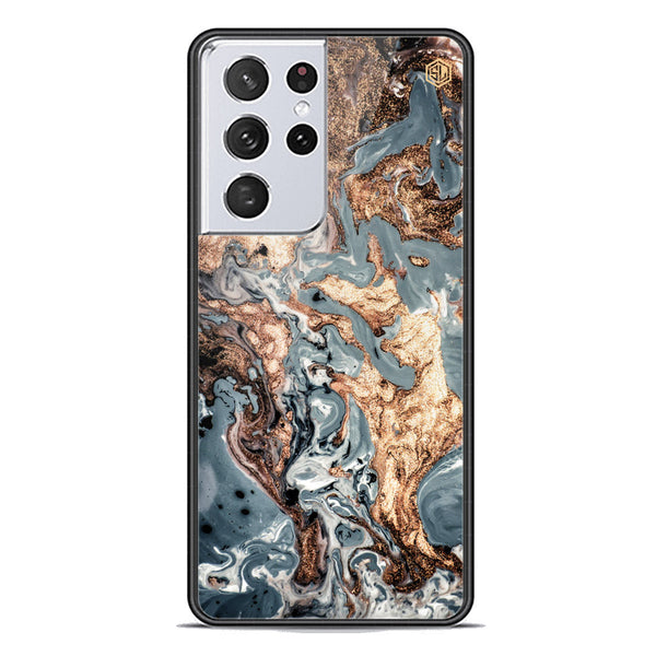 Marble Series Soft Phone Case - Premium Glass Case - Design 5 - Samsung Galaxy S21 Ultra 5G