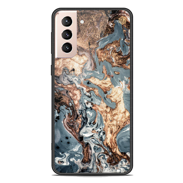 Marble Series Soft Phone Case - Premium Glass Case - Design 5 - Samsung Galaxy S21 FE 5G
