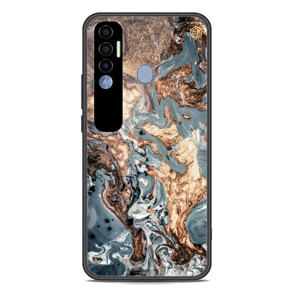 Marble Series Soft Phone Case - Premium Glass Case - Design 5 - Tecno Spark 7 Pro