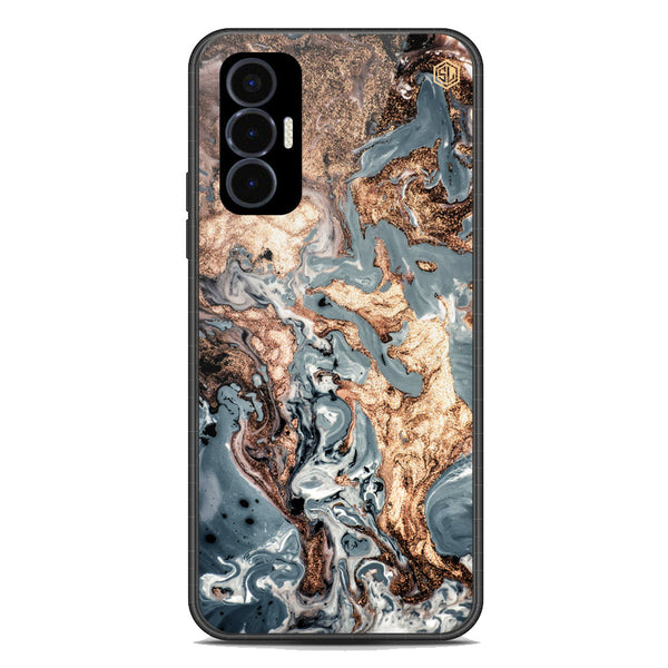 Marble Series Soft Phone Case - Premium Glass Case - Design 5 - Tecno Pova 3
