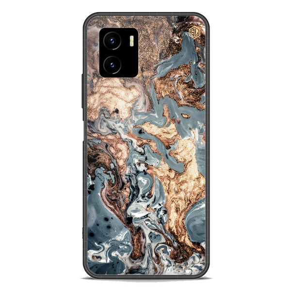 Marble Series Soft Phone Case - Premium Glass Case - Design 5 - Vivo Y15a
