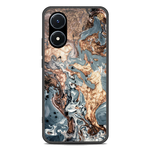 Marble Series Soft Phone Case - Premium Glass Case - Design 5 - Vivo Y02s