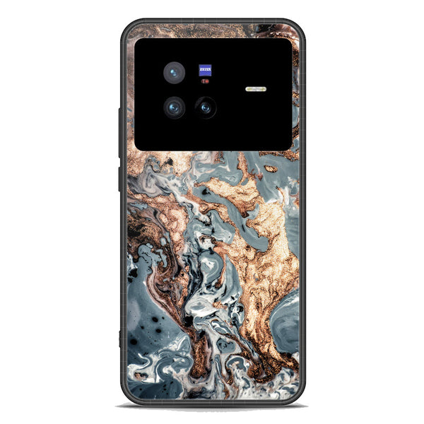 Marble Series Soft Phone Case - Premium Glass Case - Design 5 - Vivo X80