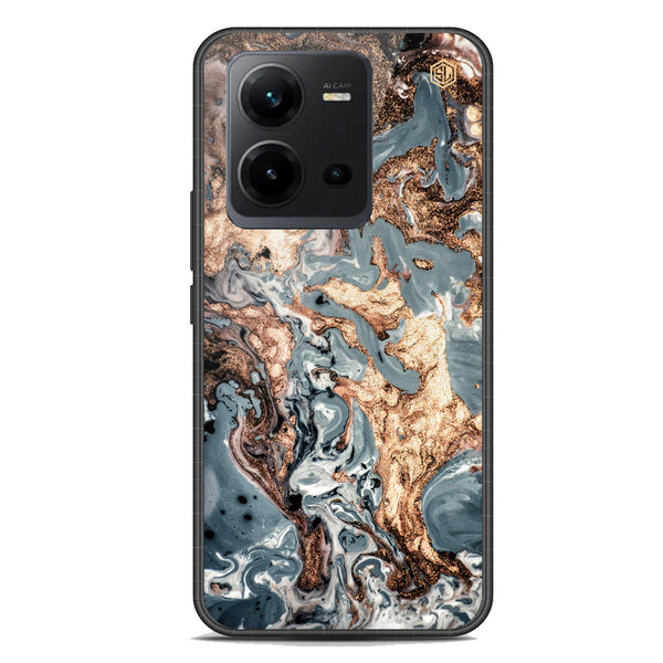 Marble Series Soft Phone Case - Premium Glass Case - Design 5 - Vivo V25e