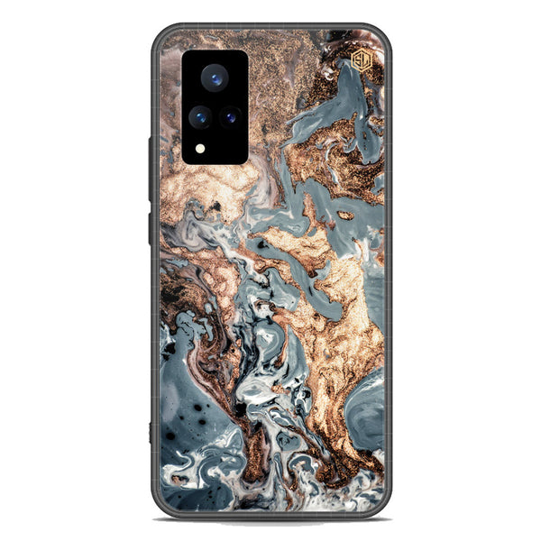 Marble Series Soft Phone Case - Premium Glass Case - Design 5 - Vivo V21