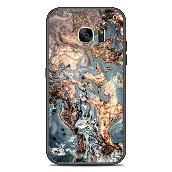 Marble Series Soft Phone Case - Premium Glass Case - Design 5 - Samsung Galaxy S7