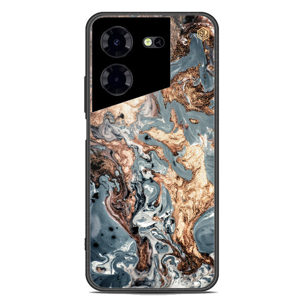 Marble Series Soft Phone Case - Premium Glass Case - Design 5 - Tecno Pova 5 Pro