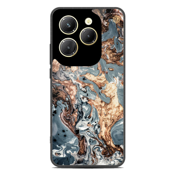 Marble Series Soft Phone Case - Metal Case - Design 5 - Infinix Hot 40 Pro