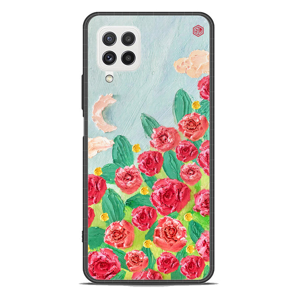Floral Series Soft Phone Case - Premium Glass Case - Design 10 - Samsung Galaxy A22 4G