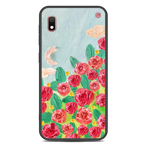 Floral Series Soft Phone Case - Premium Glass Case - Design 10 - Samsung Galaxy A10