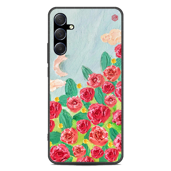 Floral Series Soft Phone Case - Premium Glass Case - Design 10 - Samsung Galaxy M54