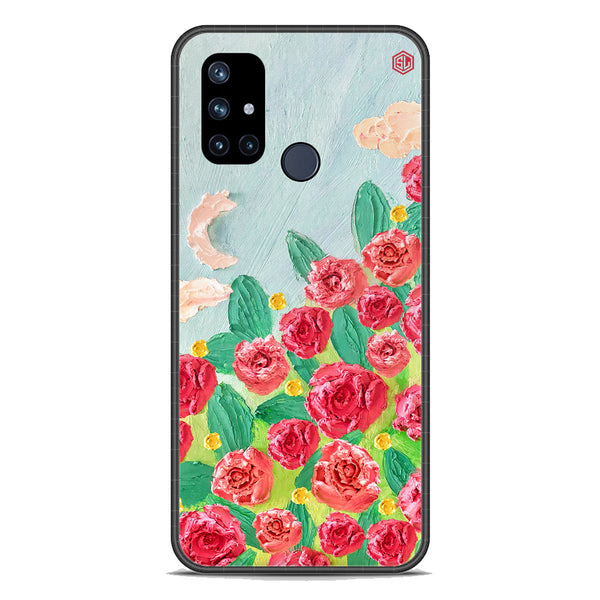 Floral Series Soft Phone Case - Premium Glass Case - Design 10 - OnePlus Nord N10 5G