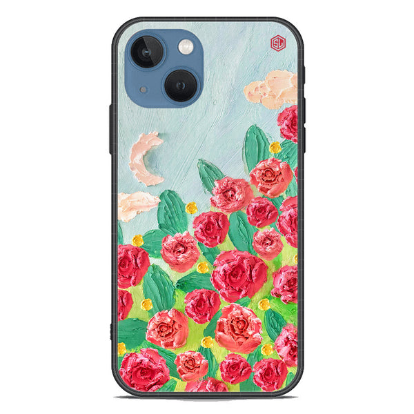 Floral Series Soft Phone Case - Premium Glass Case - Design 10 - iPhone 13