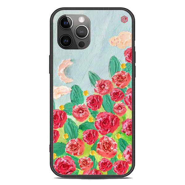 Floral Series Soft Phone Case - Premium Glass Case - Design 10 - iPhone 12 Pro Max