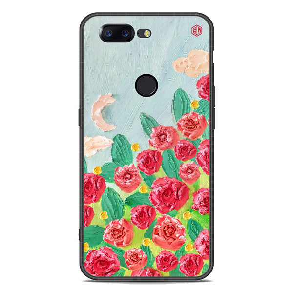Floral Series Soft Phone Case - Premium Glass Case - Design 10 - OnePlus 5T