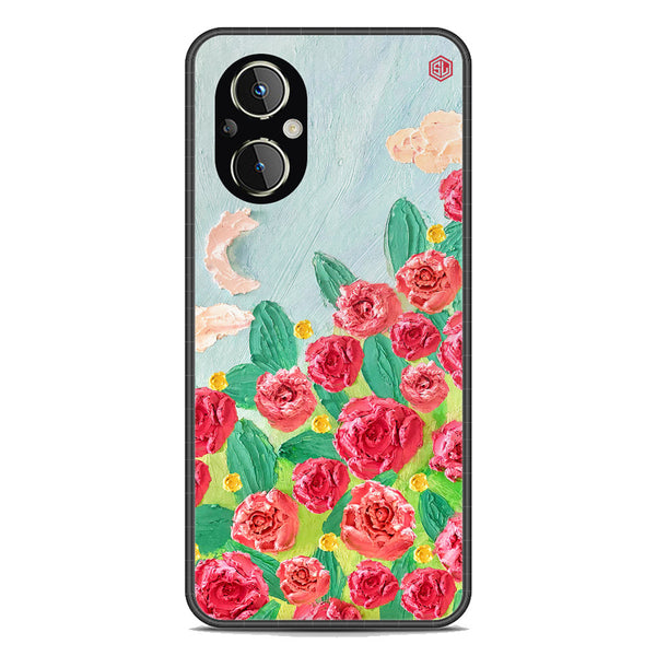 Floral Series Soft Phone Case - Premium Glass Case - Design 10 - Oppo Reno8 Lite