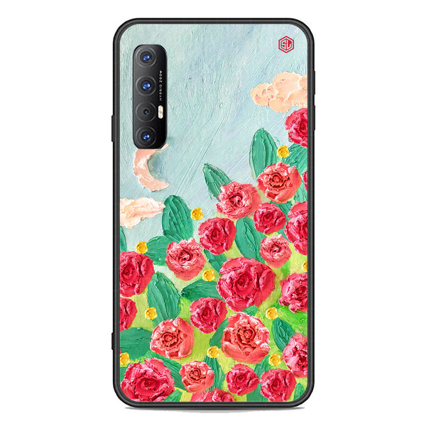 Floral Series Soft Phone Case - Premium Glass Case - Design 10 - Oppo Reno 3 Pro