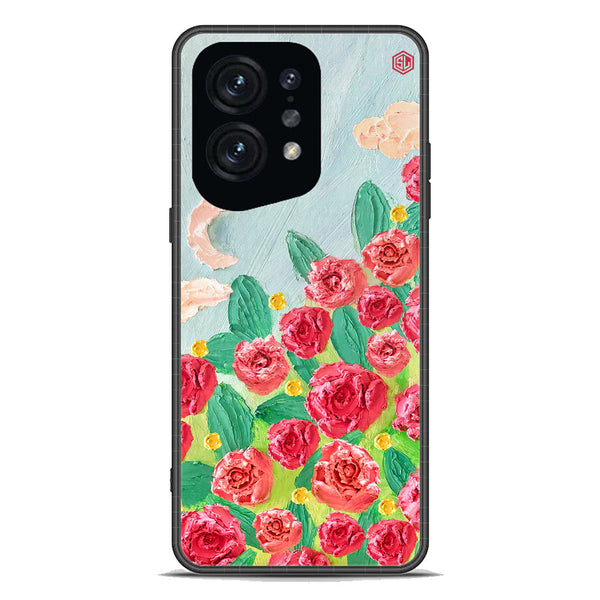 Floral Series Soft Phone Case - Premium Glass Case - Design 10 - Oppo Find X5