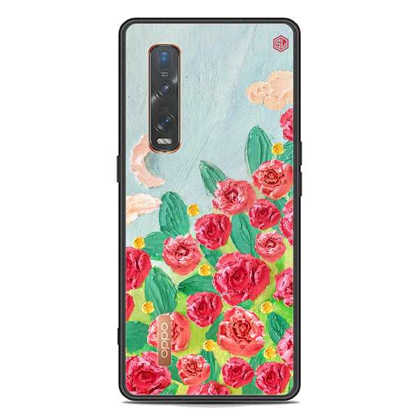 Floral Series Soft Phone Case - Premium Glass Case - Design 10 - Oppo Find X2 Pro