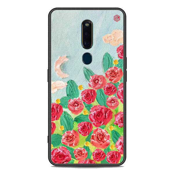 Floral Series Soft Phone Case - Premium Glass Case - Design 10 - Oppo F11 Pro