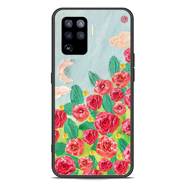 Floral Series Soft Phone Case - Premium Glass Case - Design 10 - Oppo A94