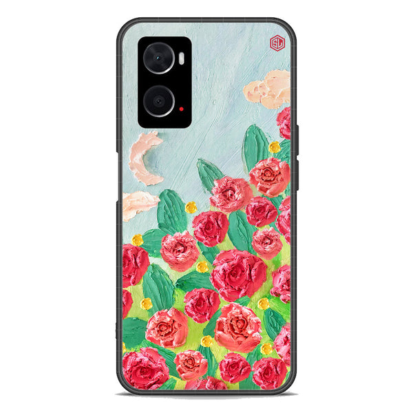Floral Series Soft Phone Case - Premium Glass Case - Design 10 - Oppo A76