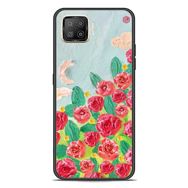 Floral Series Soft Phone Case - Premium Glass Case - Design 10 - Oppo A73
